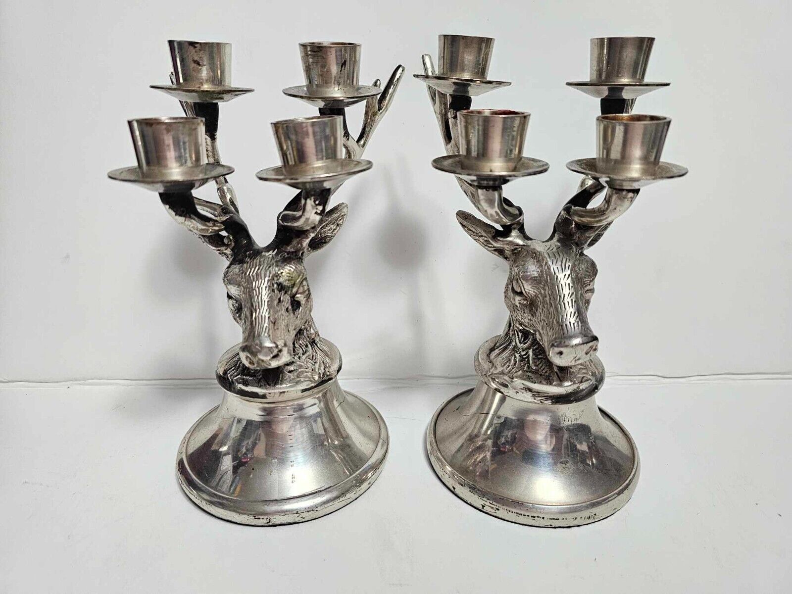 Two\'s Company Elk Deer Stag Candelabra Candle Holders Very Rare