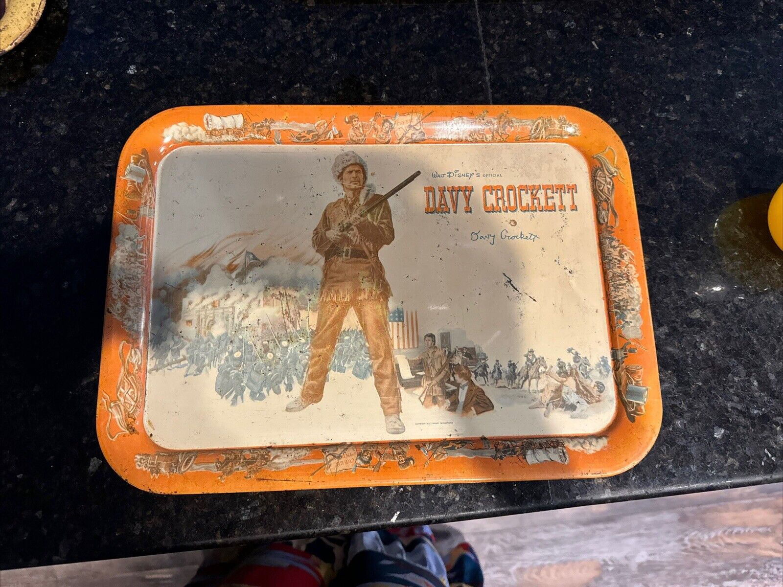 Vintage Davy Crockett Metal Serving Tray
