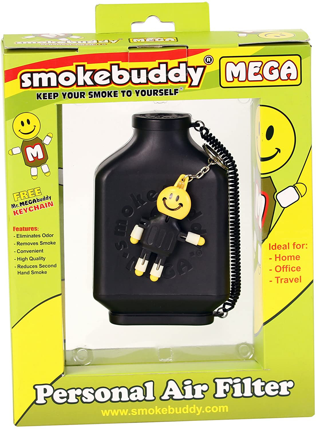 Smoke Buddy Mega Personal Air Filter, Black