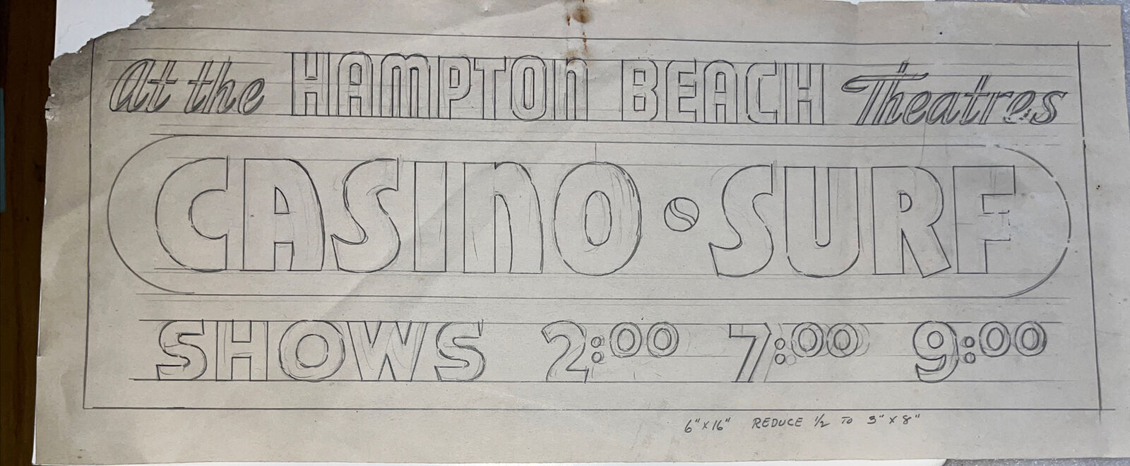 Vintage Advertising Billboard Ad Samples: Hampton Beach Theatres NH Casino Shows