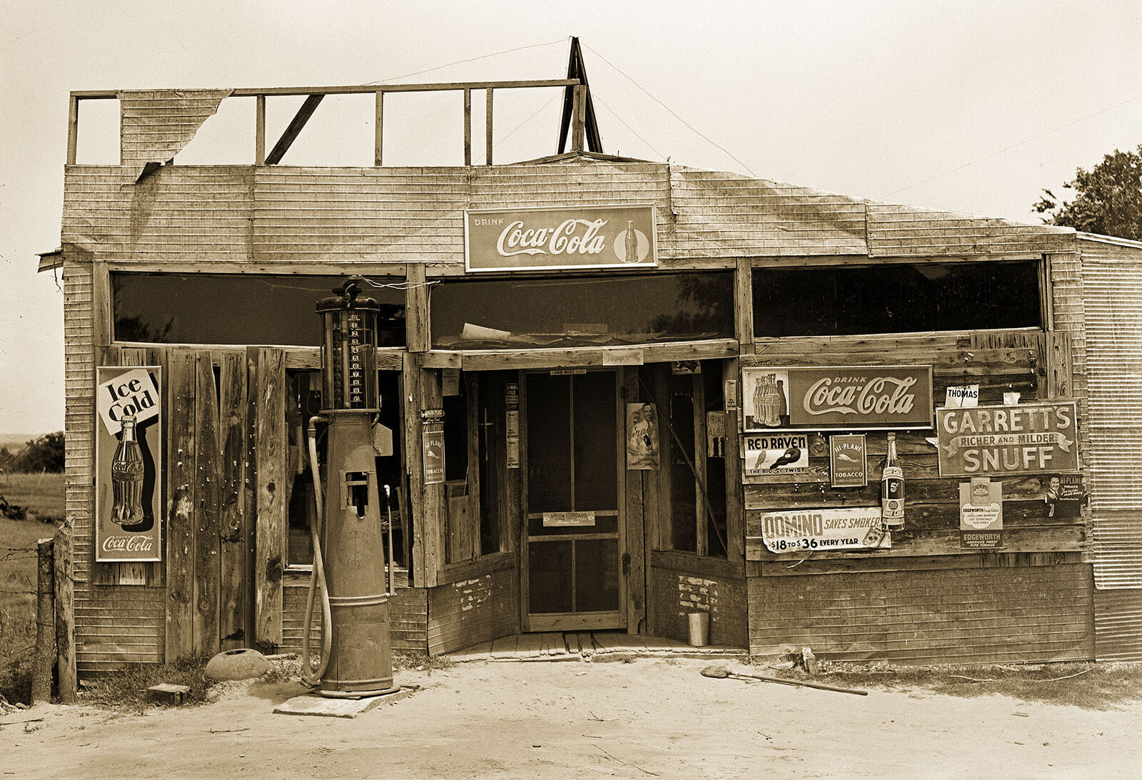 1939 Country Store & Gas Station, Oklahoma Vintage Old Photo 13\