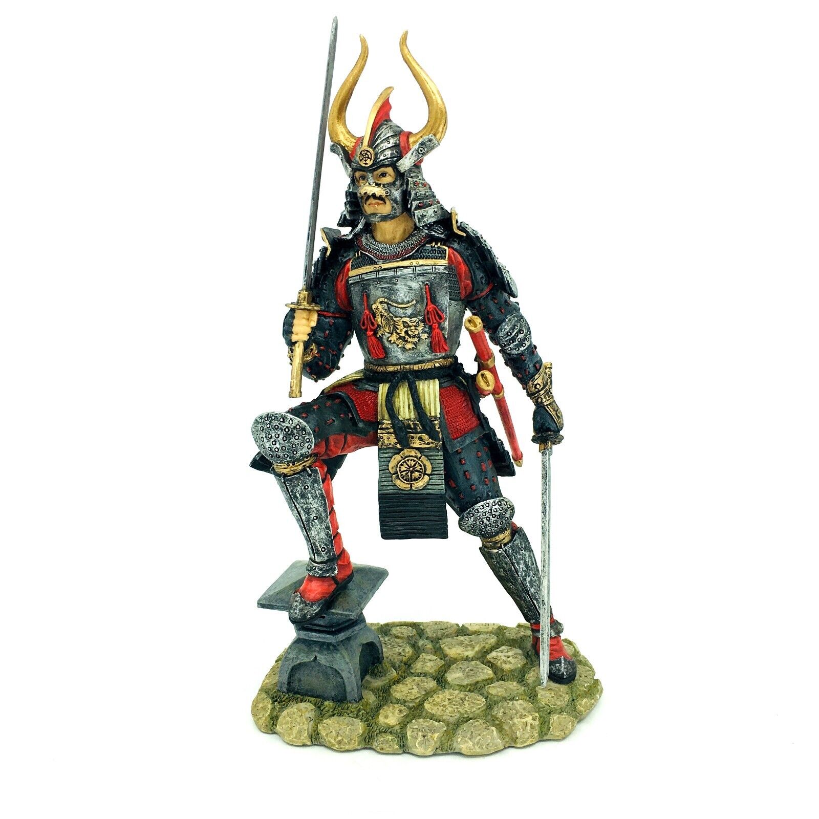 Traditional Japanese Samurai Figurine with Armor and Sword