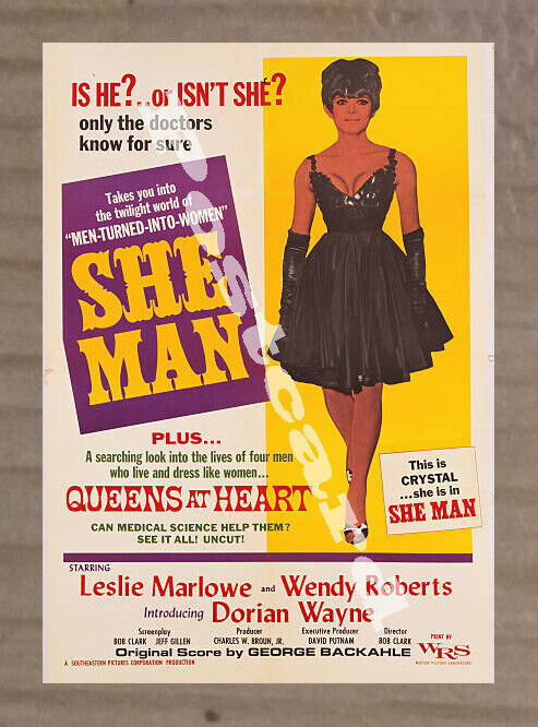 Historic 1966 She-Man, A Story of Fixation Movie Advertising Postcard