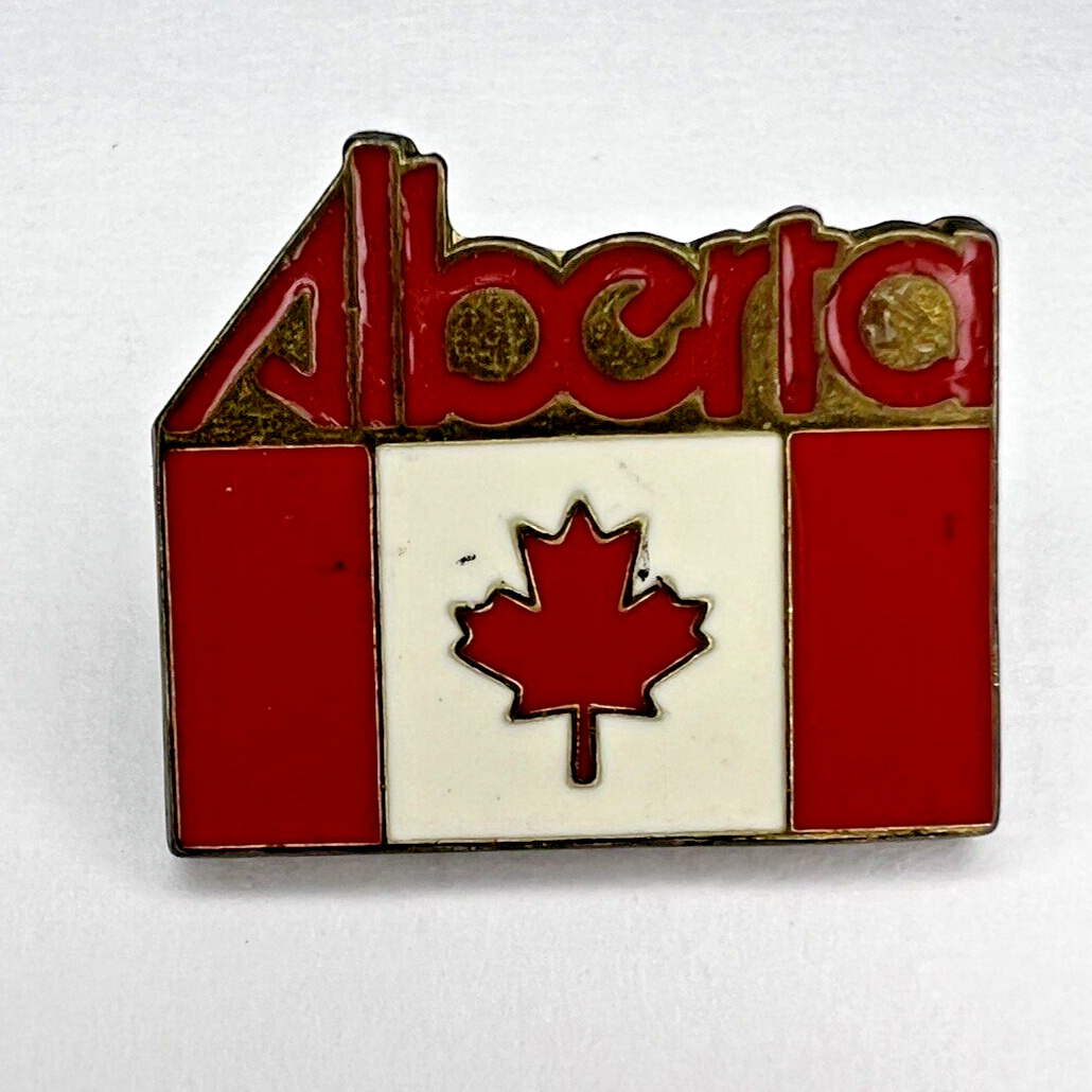 Lapel Pin Alberta Canada Flag Vintage Enamel Tourist Traveling Souvenir Hat Tac
