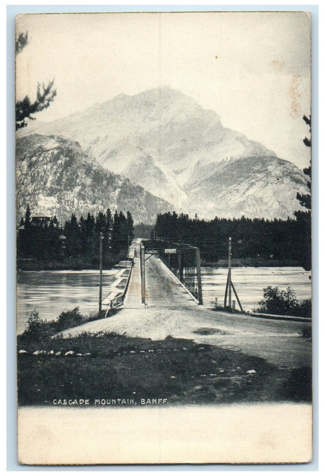 c1910 Cascade Mountain Bridge Banff Alberta Canada Antique Postcard