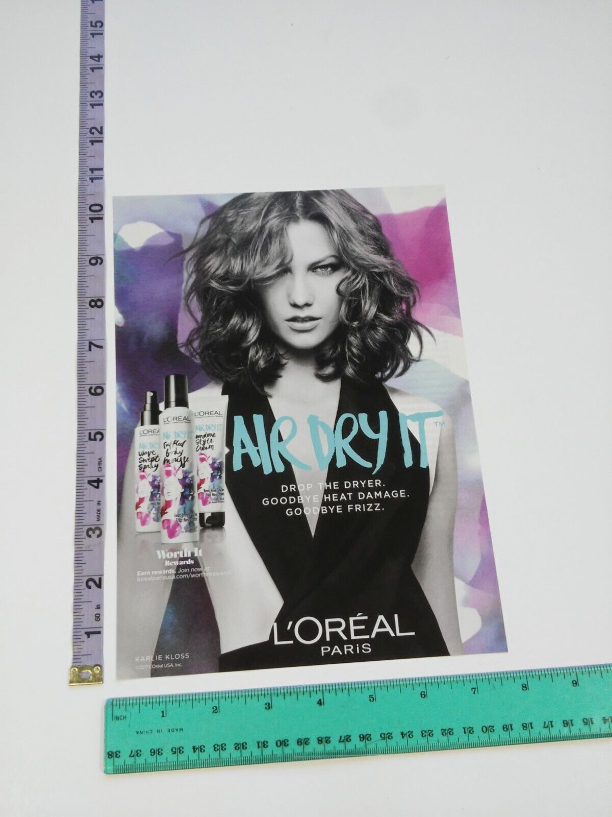 1-page Clipping - Karlie Kloss photo L\'Oreal Air Dry It PRINT AD