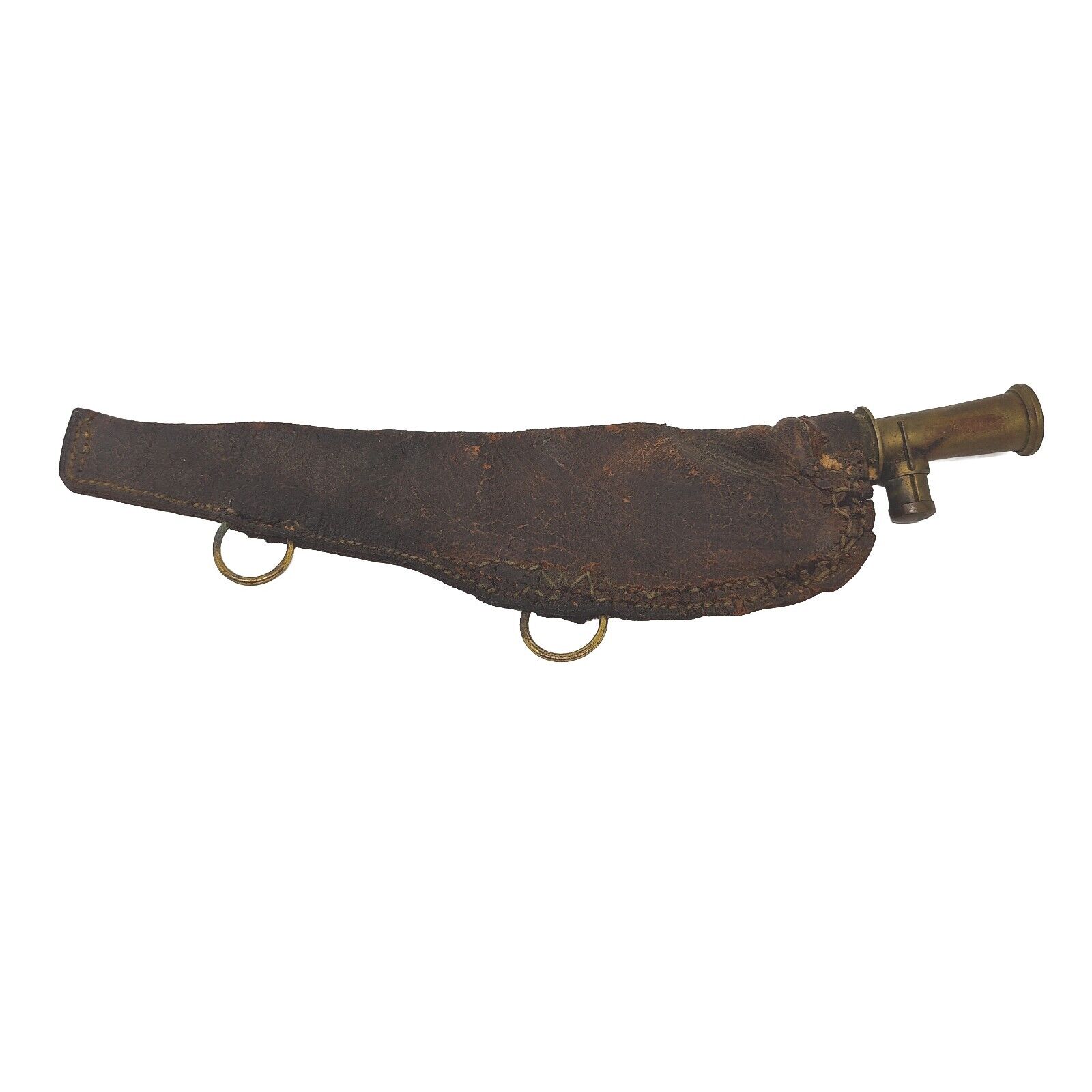 Antique G & J.W. Hawksley Leather & Brass Sheffield Gunpowder Pouch Civil War