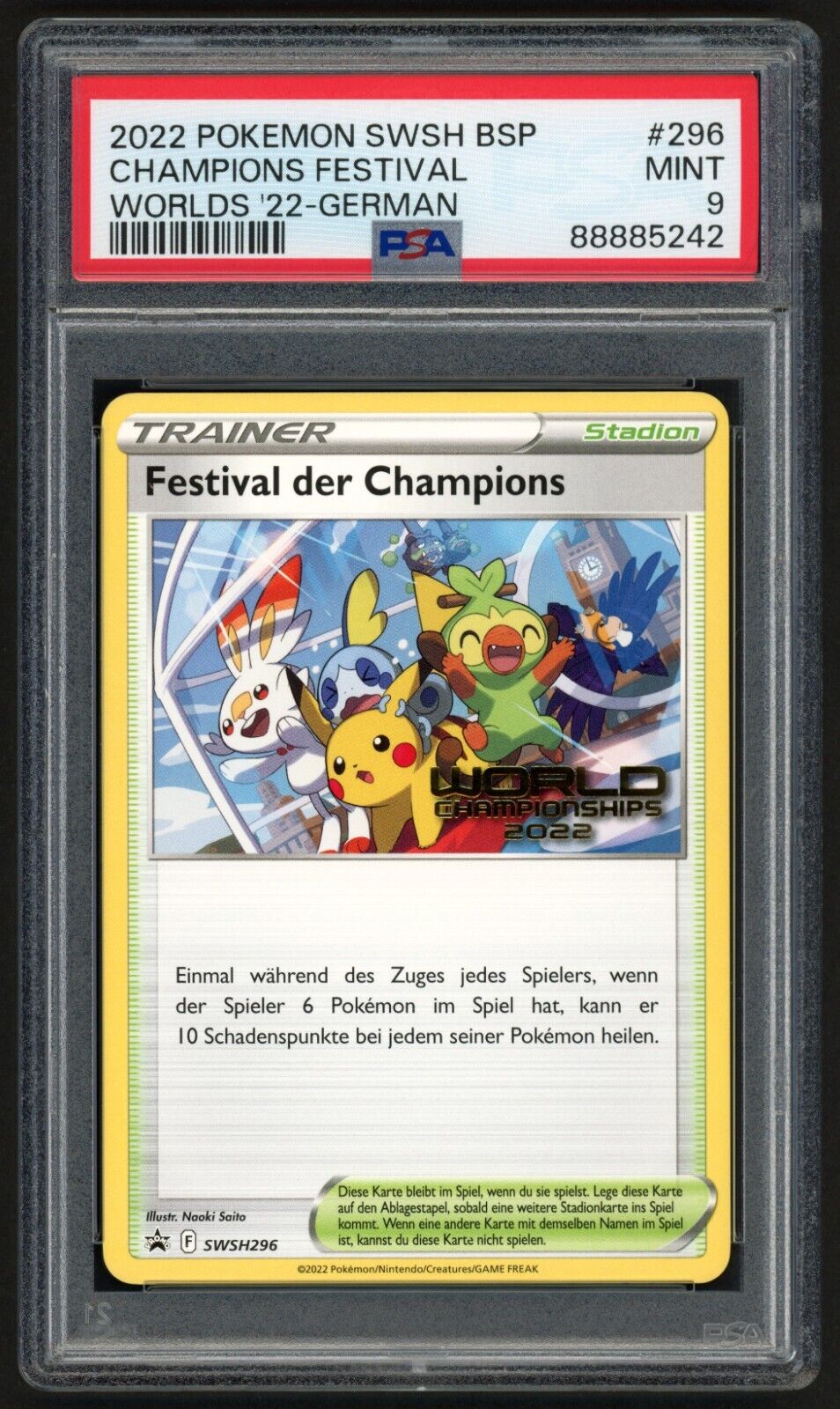 Pokemon Champions Festival SWSH296 World Championship London 2022 German PSA 9
