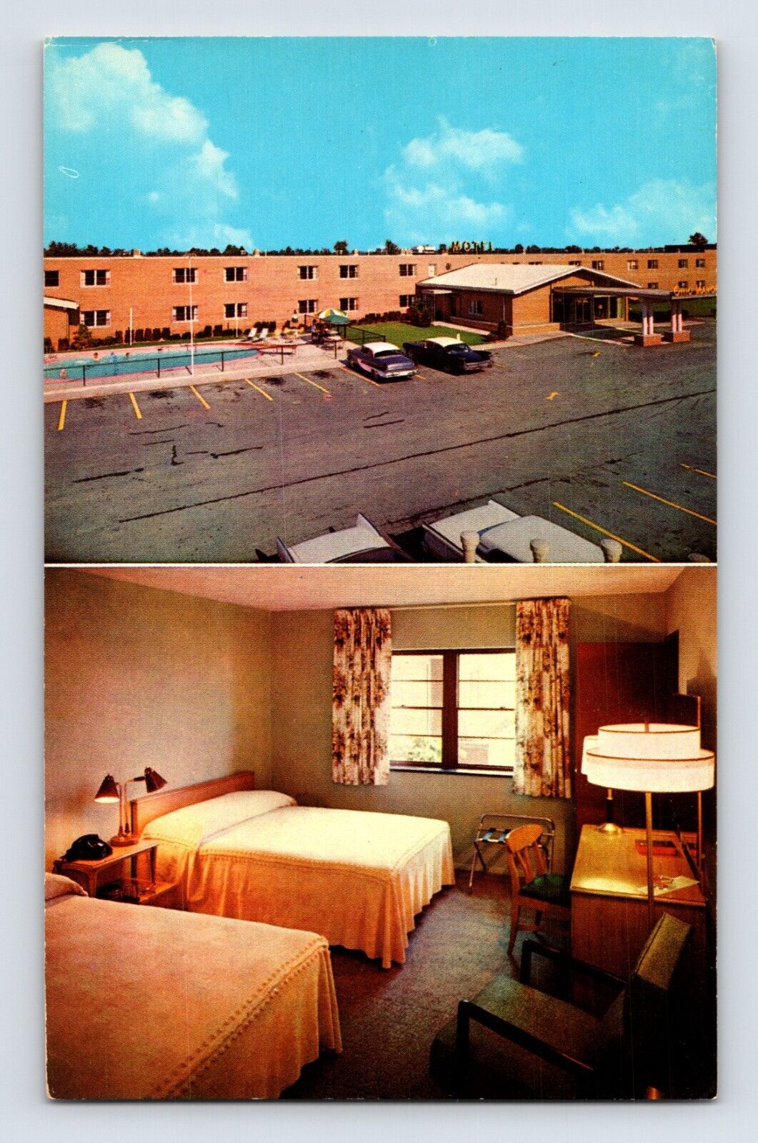 Postcard Ohio North Ridgeville OH Manor Motel 1960s Unposted Chrome
