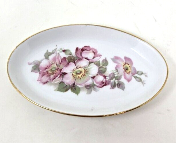 Vintage Gerold-Porzellan Miniature Platter Flowers West Germany