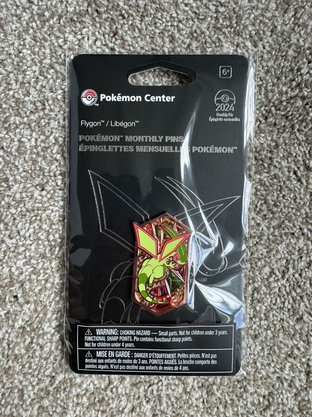 Flygon Pokémon Monthly Pins: Dragon Types Pin (4 of 12) Pokemon Center - In Hand