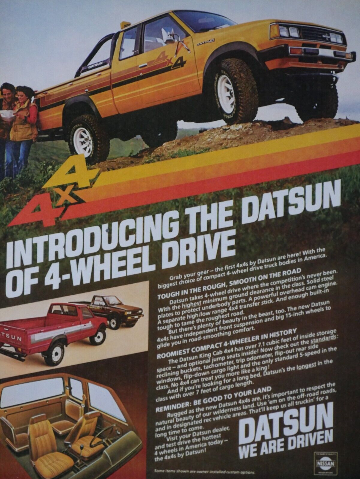 1980 Datsun 4 x 4 Introducing The 4 Wheel Drive Original Print Ad 8.5  x 11 