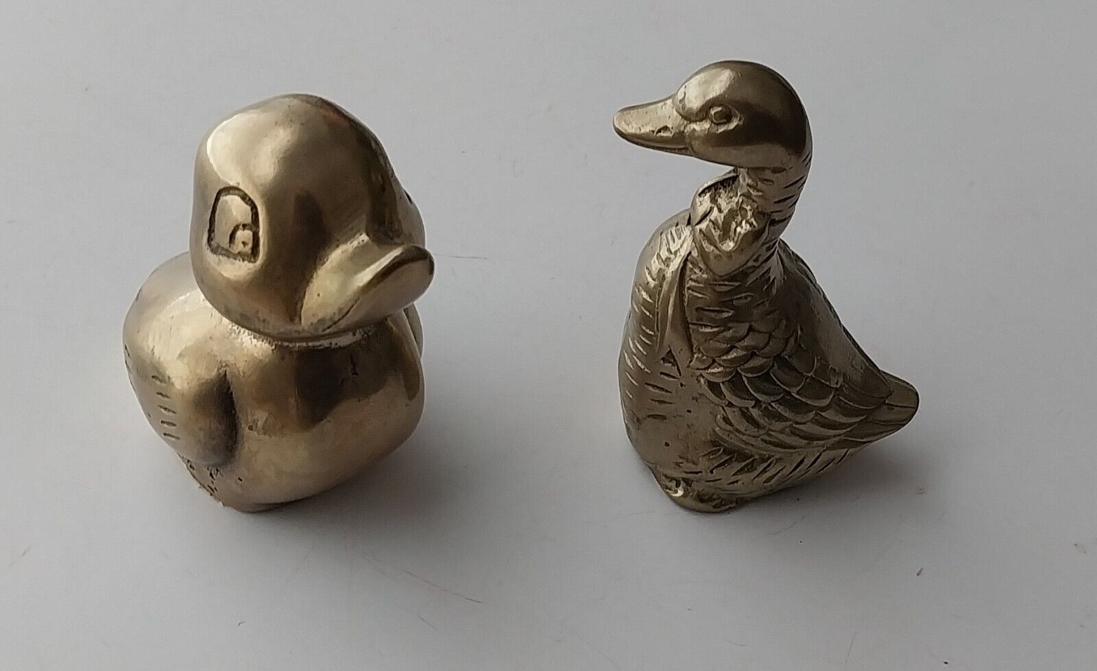 2 Very Cute Vintage Brass Ducks 3 Inch 3.5 Inch Figurines