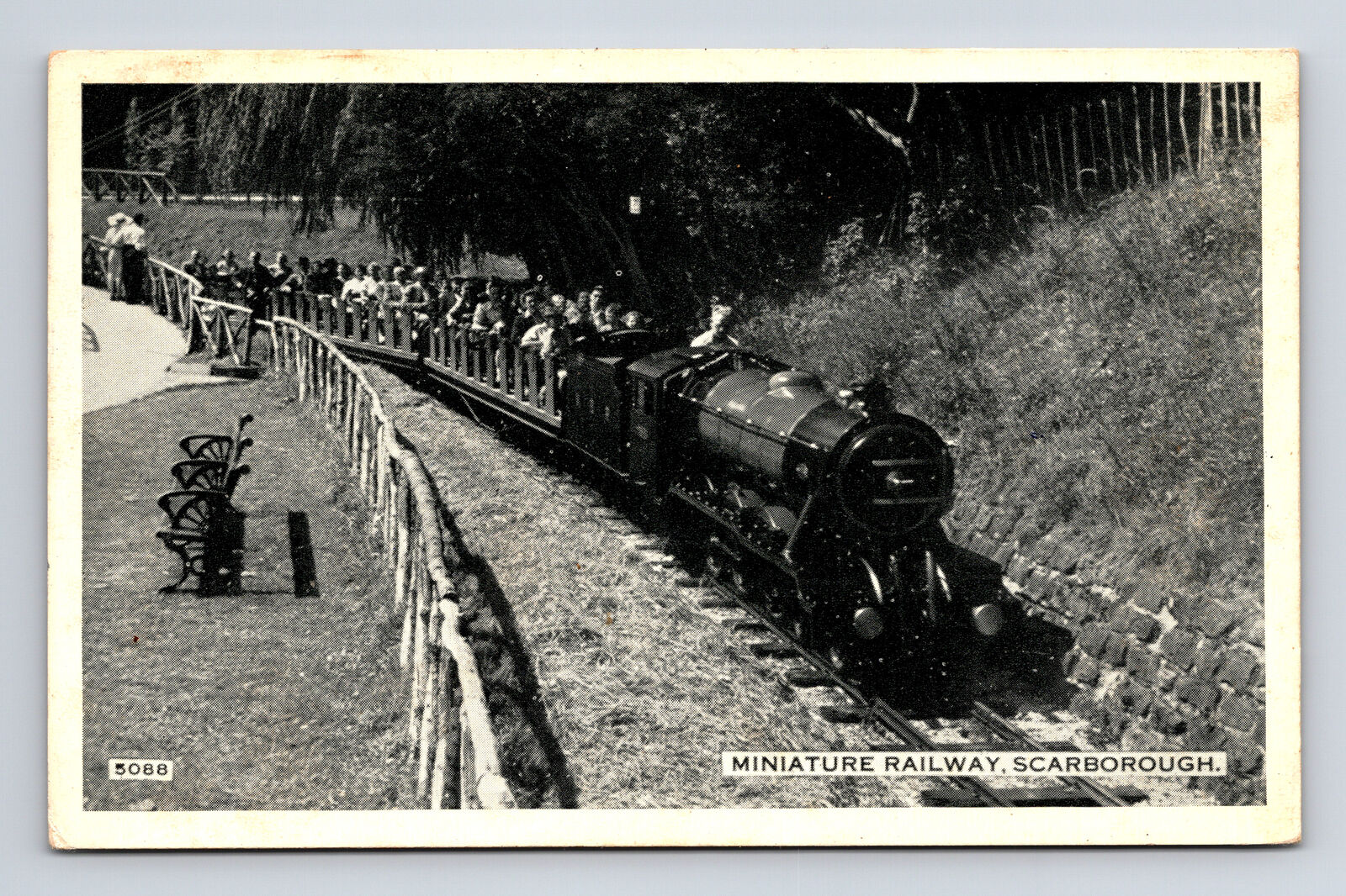c1961 Miniature Railwayu Tourist Train Scarborough Postcard