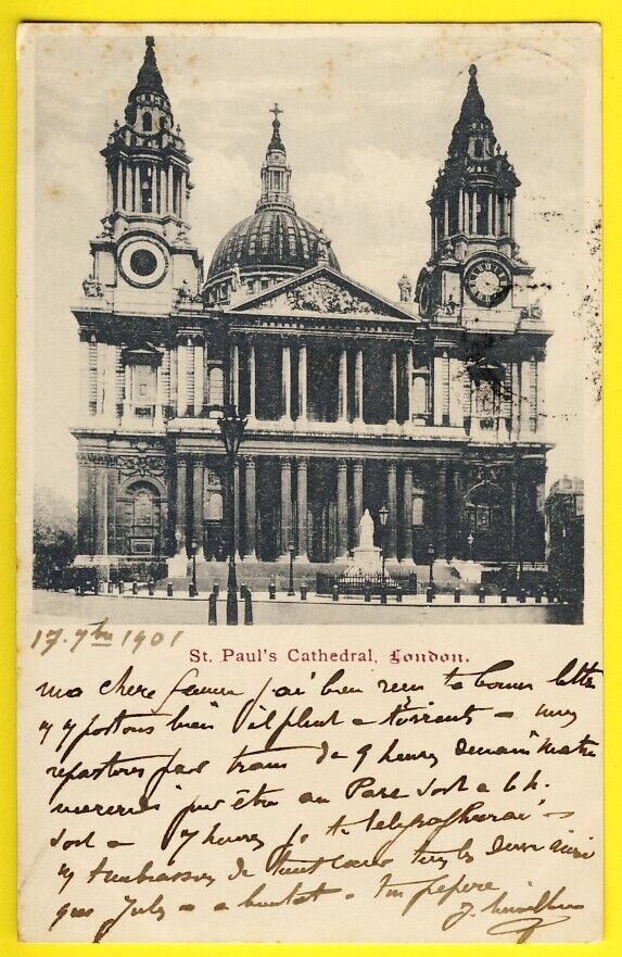 cpa Post card written in 1901 UNITED KINGDOM LONDON St Paul's Cathedral LONDON 
