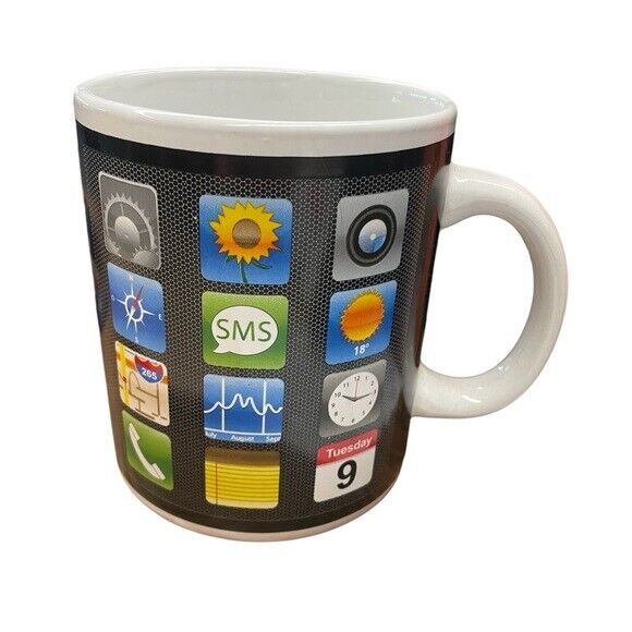 Huge 32oz Y2K iPhone Apps Ceramic White Mug