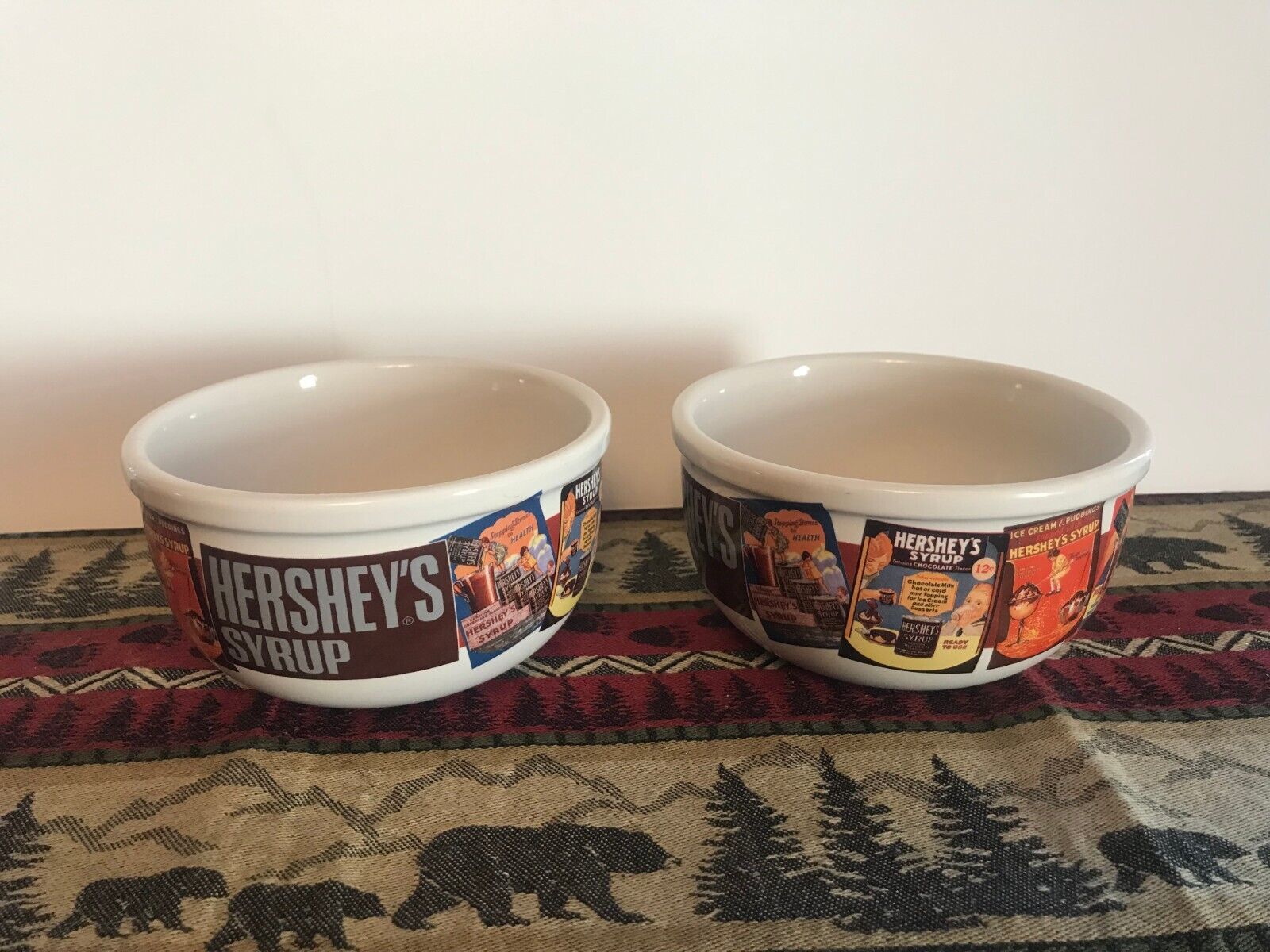 HERSHEY\'S CHOCOLATE Vintage ADVERTISING Bowls Set Of 2