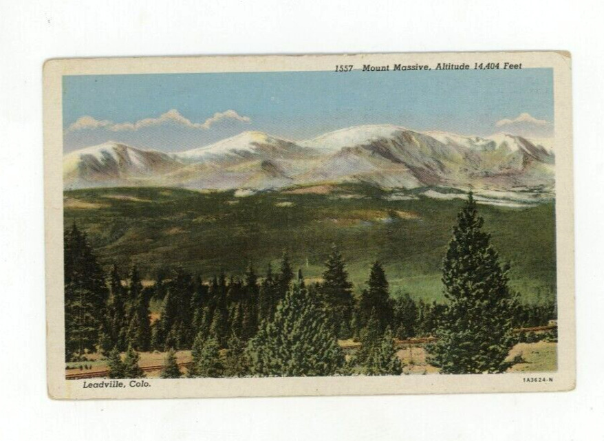 Vintage Postcard MOUNT MASSIVE & MT ELBERT ROCKIES COLORADO  LINEN    UNPOSTED
