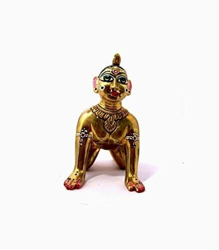 Brass Baby Radha Statue for Home Temple (4 cms)