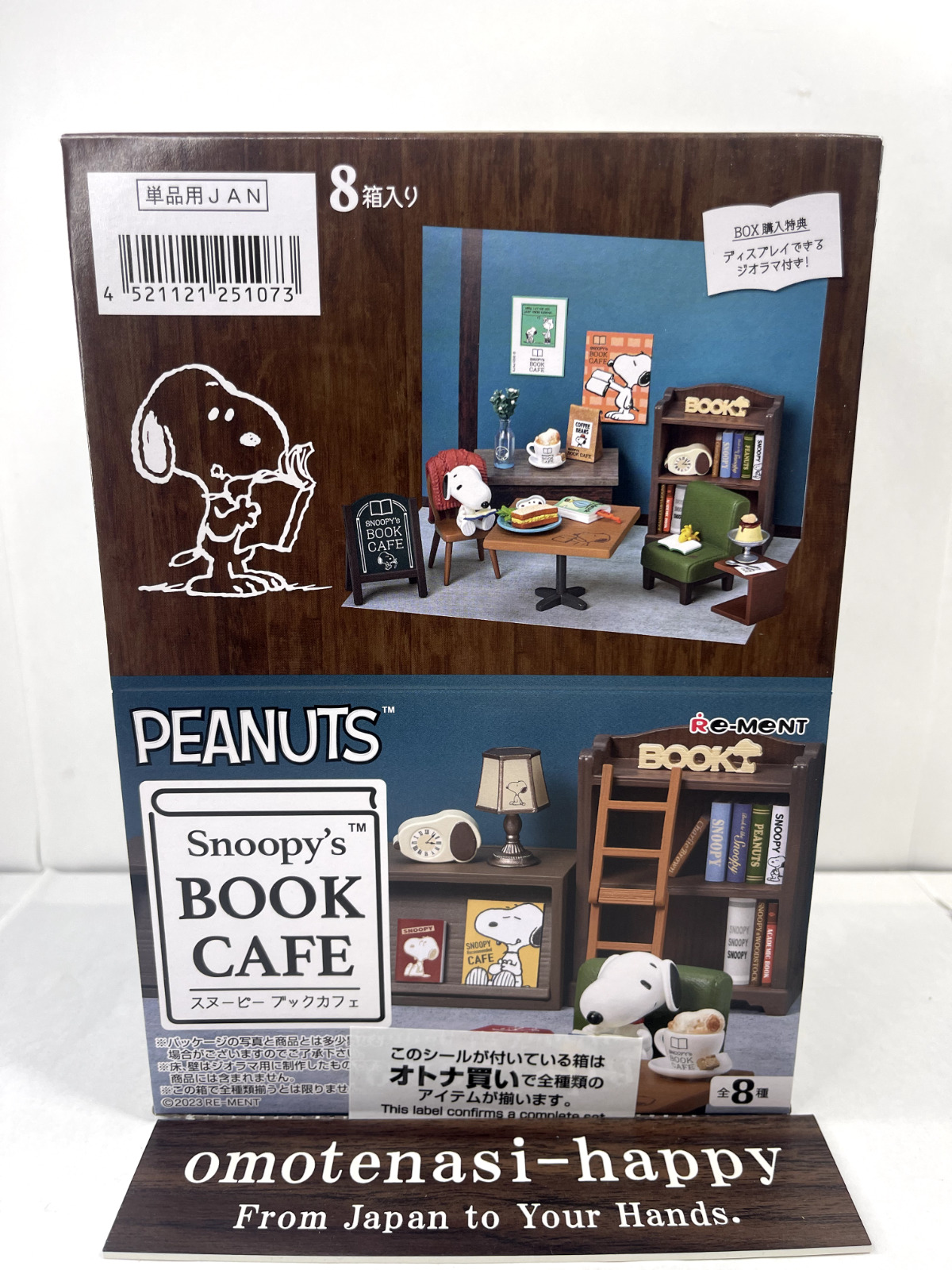 Re-Ment Snoopy's BOOK CAFE Miniature Figure Complete Box Set of 8 JP Toys figure