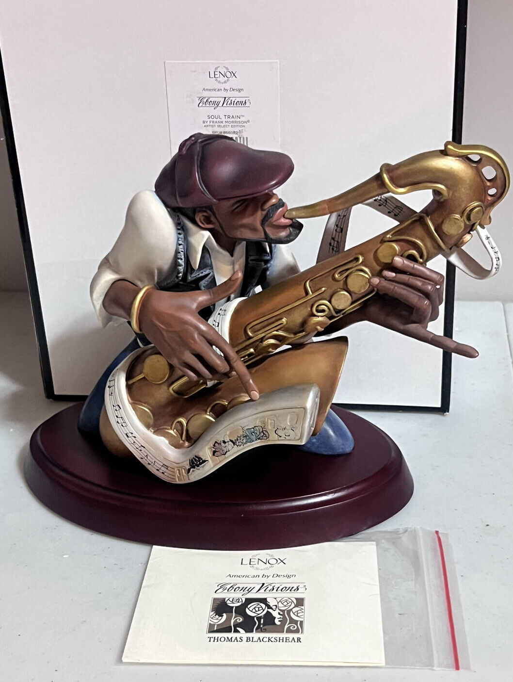 Lenox Ebony Visions SOUL TRAIN Frank Morrison Sax Artist Select Figurine New