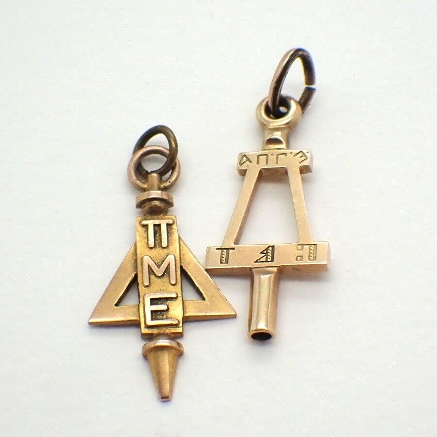 Fraternity Key Charms Pair 10K and 14K Gold 1933