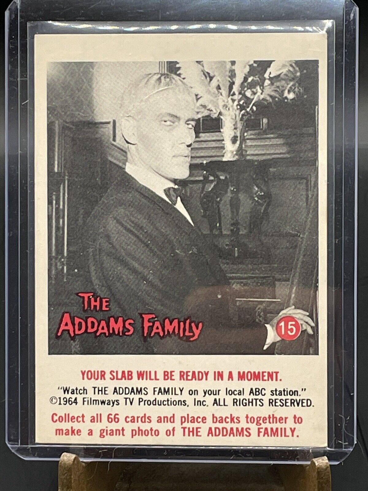 The Addams Family 1964 DONRUSS CARD #15 ‘Your Slab Will Be Ready In A Moment’