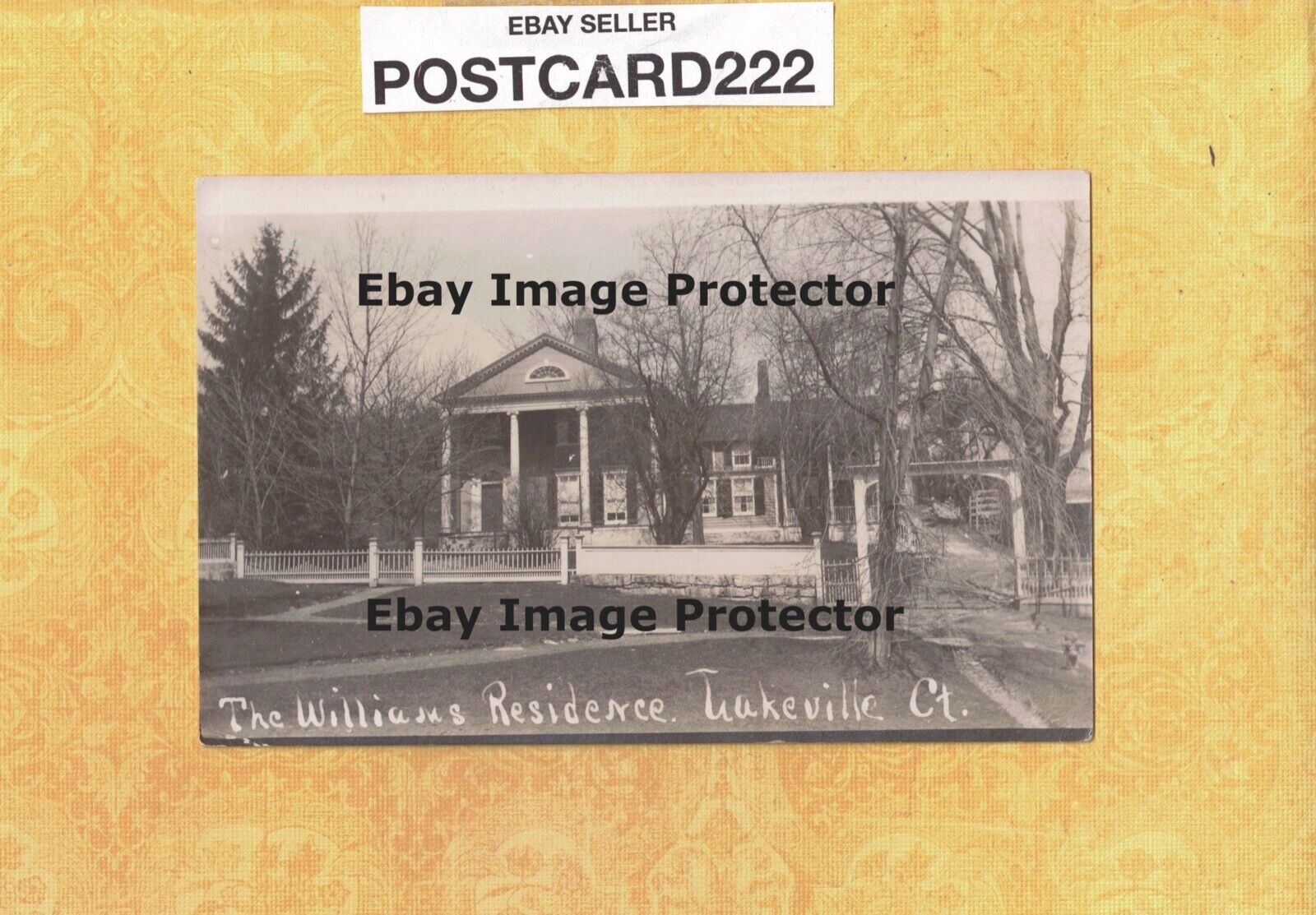 CT Lakeville 1908-39 antique RPPC postcard WILLIAMS HOUSE CONNECTICUT
