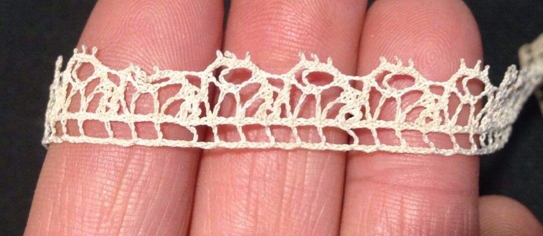  2 YARDS  ANTIQUE FRENCH LACE  UNUSED OLD STORE STOCK TRIM Doll baby  (#32) 