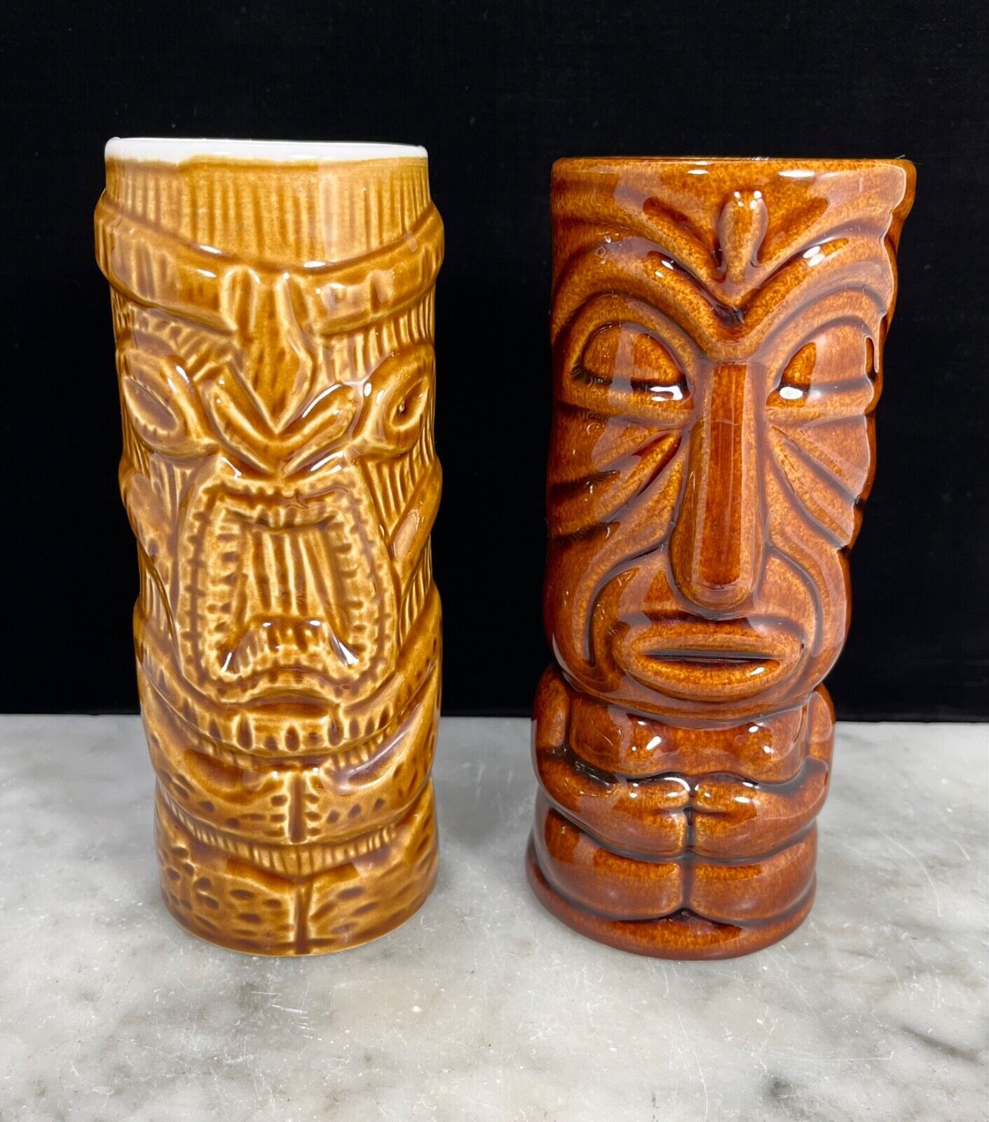 Vintage Tiki Mugs Hawaii USA 6.5” tall 16oz set of 2
