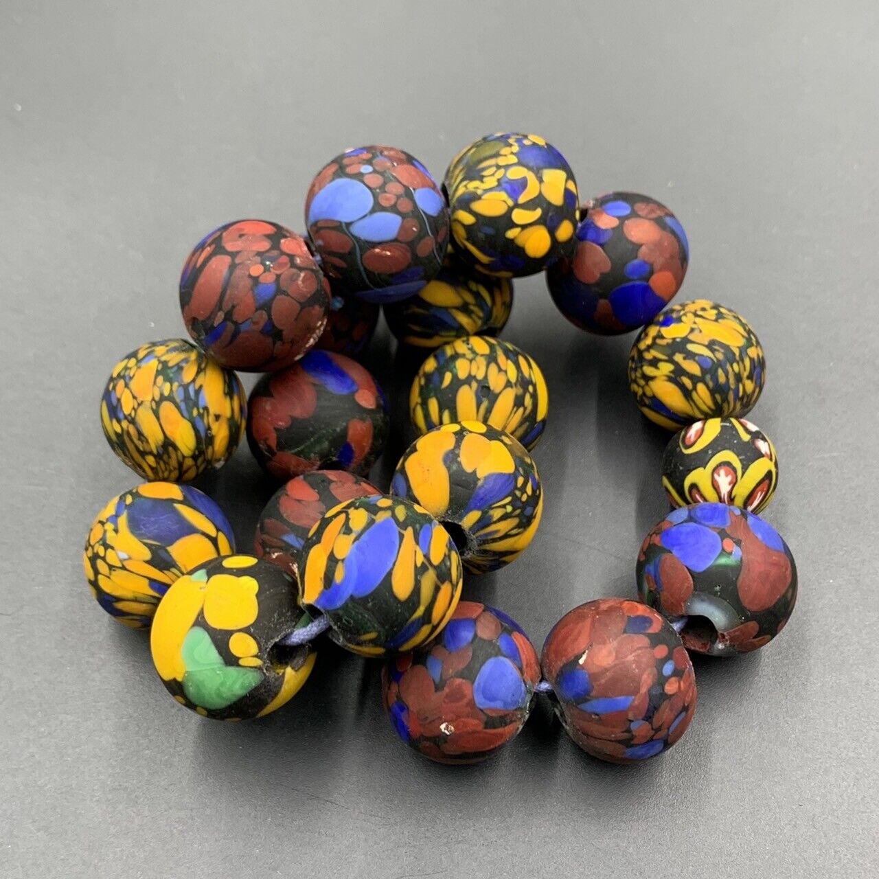 Beautiful Vintage Glass Beads. Collectible Glass Beads, Awesome Texture