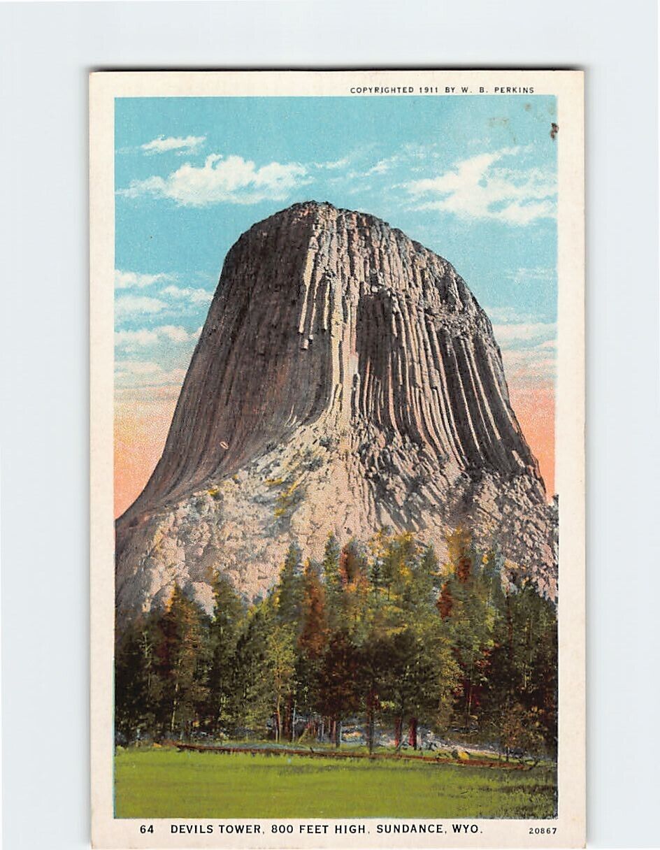 Postcard Devil\'s Tower 800 Feet High Sundance Wyoming USA