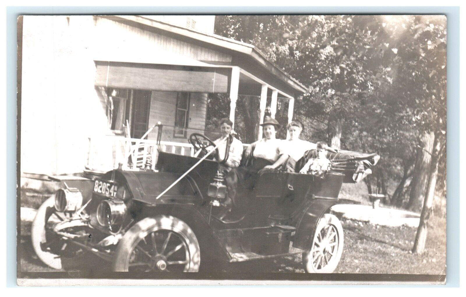 1904-1918 Early Automobile New York NY Family Domestic View RPPC Real Photo