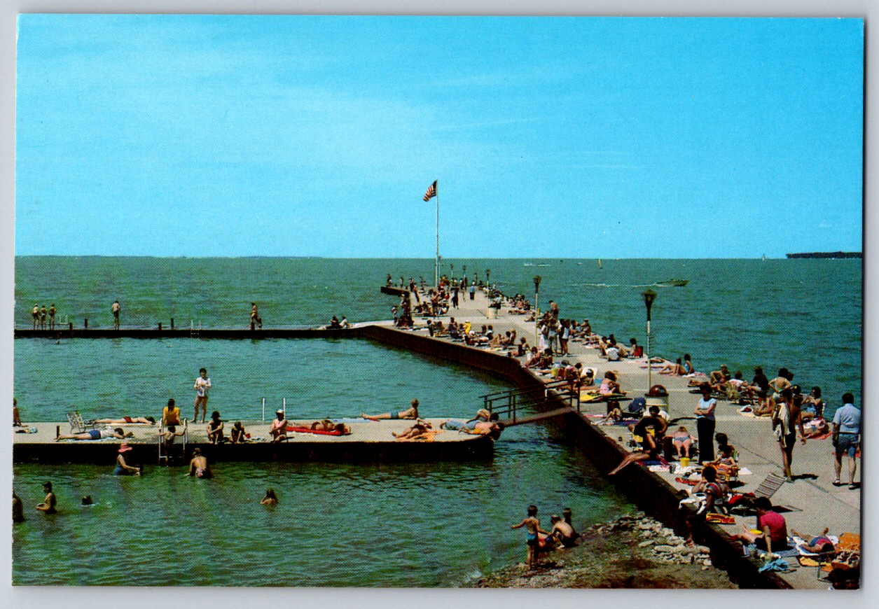Postcard 4x6 Chrome - Lakeside Dock Lakeside OH 1970s