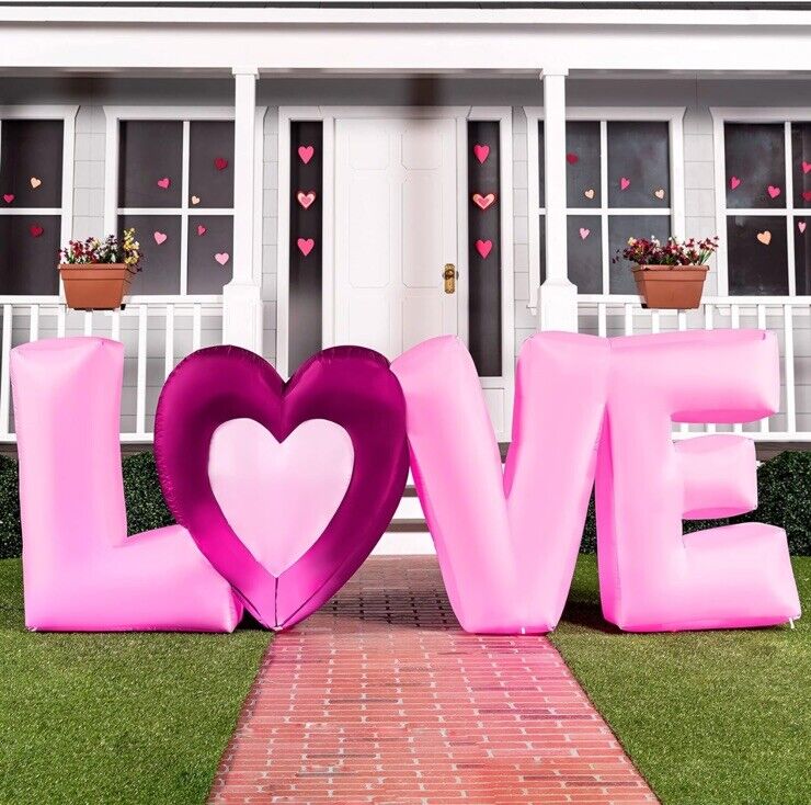 Joiedomi 9 FT Long Valentine Inflatable Love Letters with Build-in LED Lights