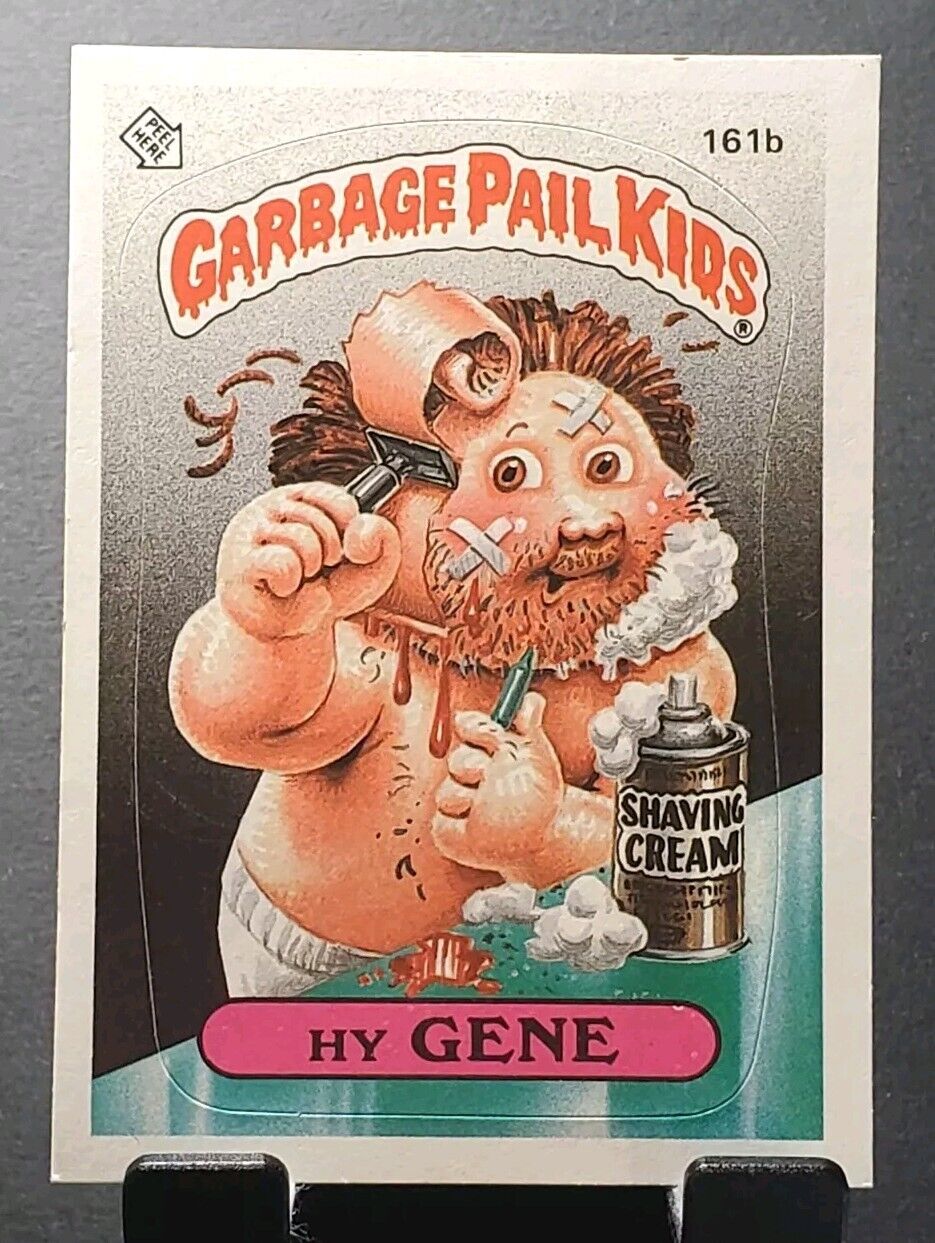 1986 Garbage Pail Kids #161b HY GENE Wanted back sticker card NM/MT