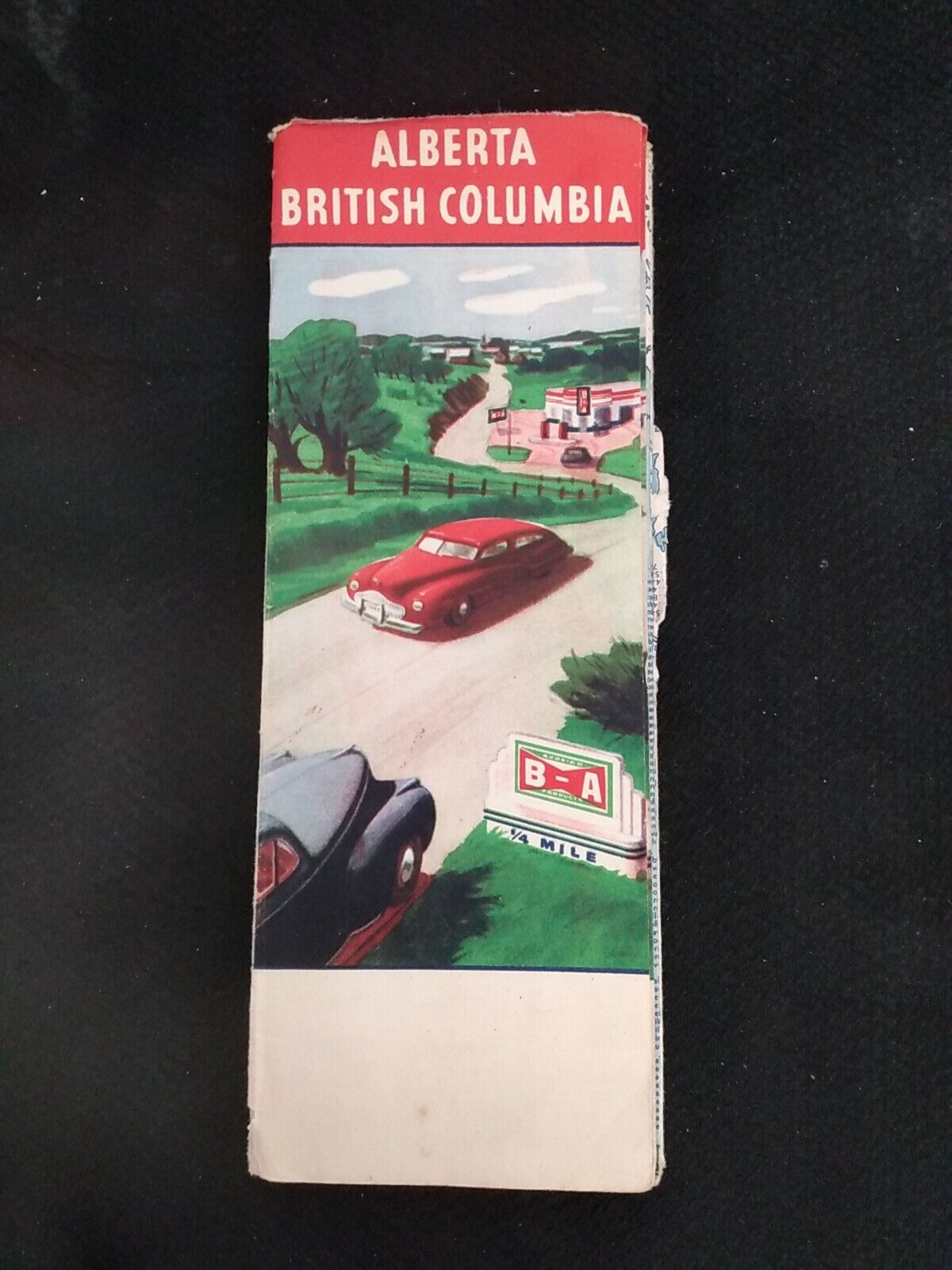  1940s ALBERTA BRITISH COLUMBIA  ROAD MAP (LL)