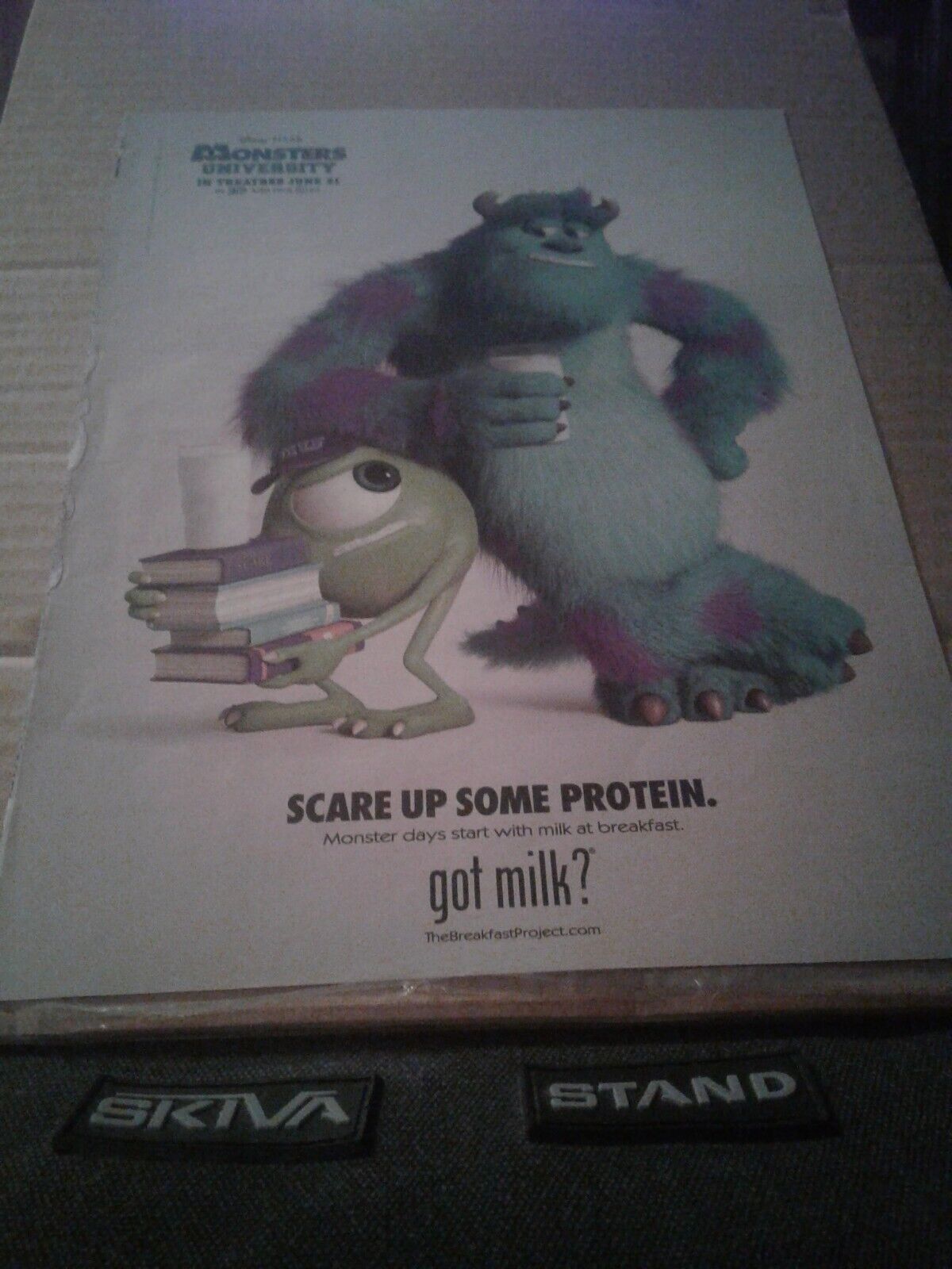 Got Milk magazine ad featuring Monsters Inc.