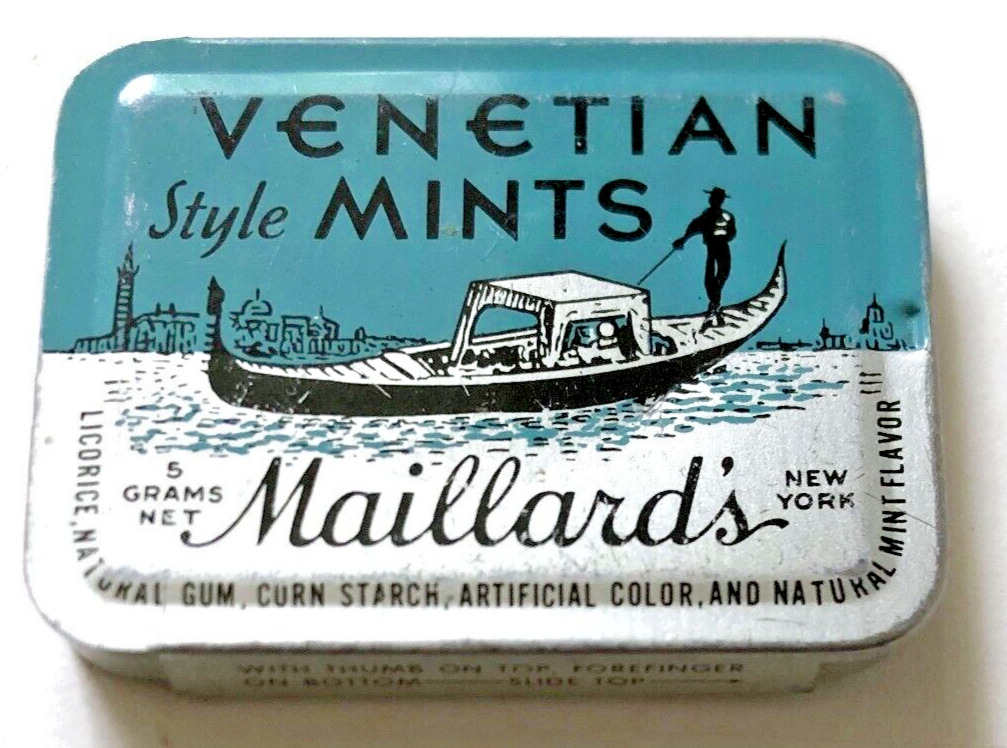 MAILLARD’s Venetian Style Mints - Vintage Tiny Pocket Tin Excellent - 60’s