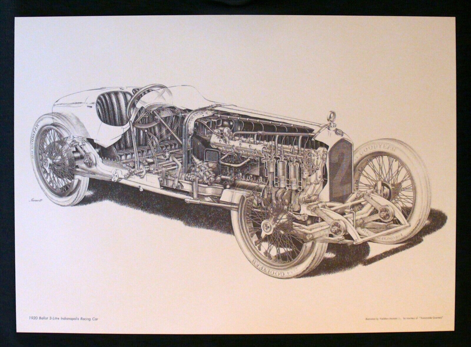 Yoshihiro Inomoto 1920 Ballot 3-Litre Indianapolis Racing Car Cutaway Print