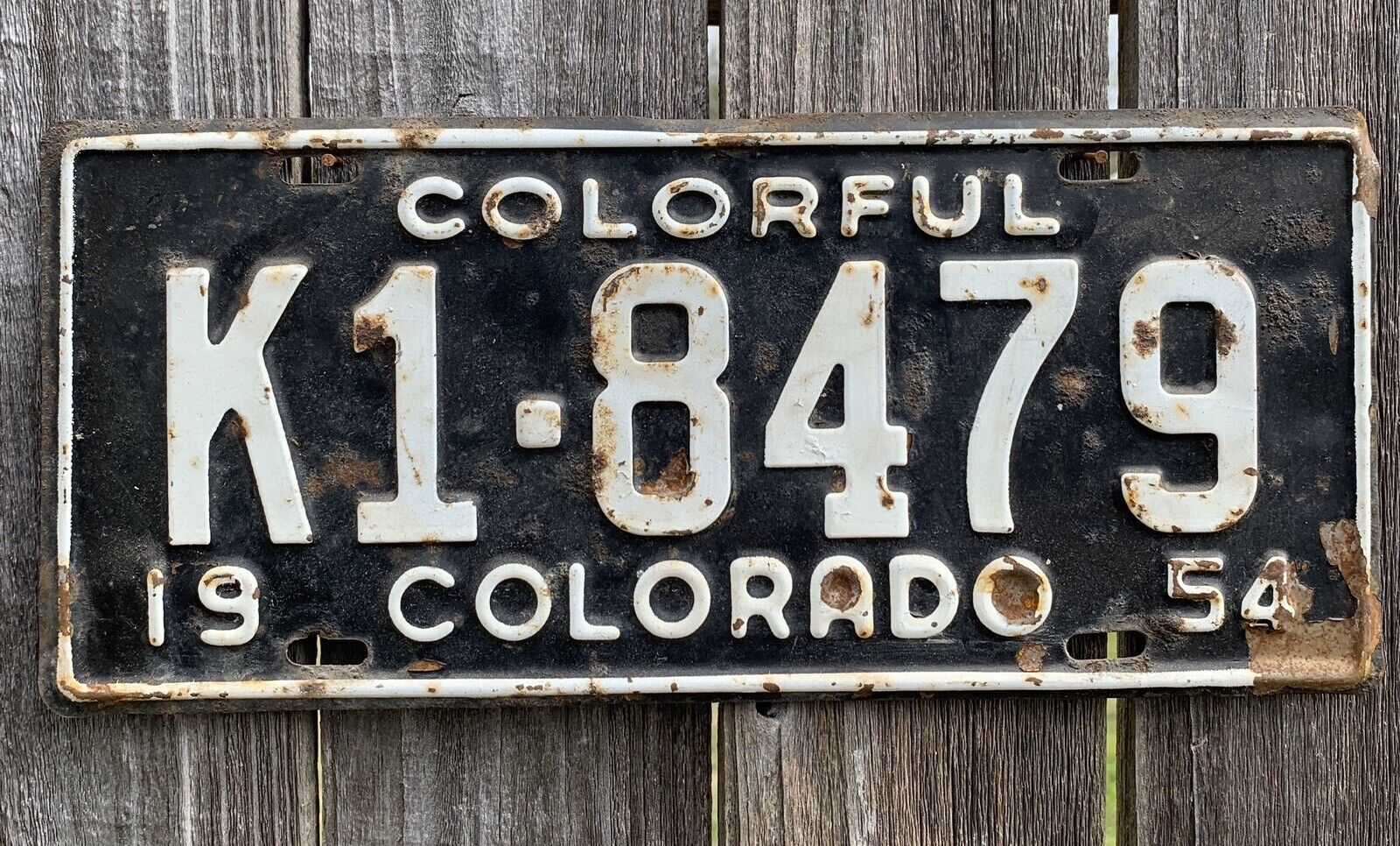 RARE 1954 Colorado License Plate K18479