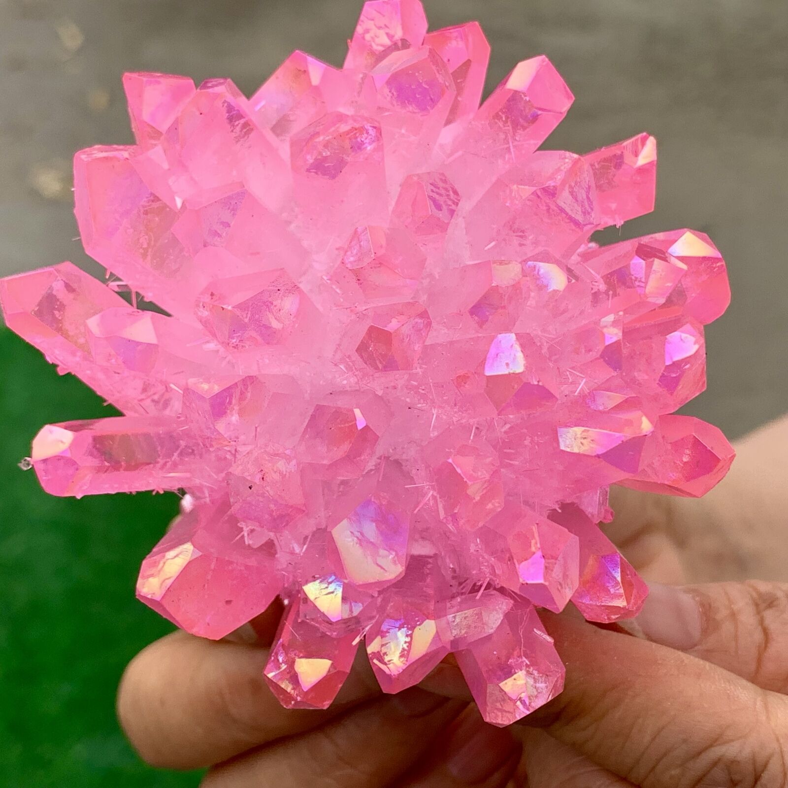 315G New Find pink PhantomQuartz Crystal Cluster MineralSpecimen