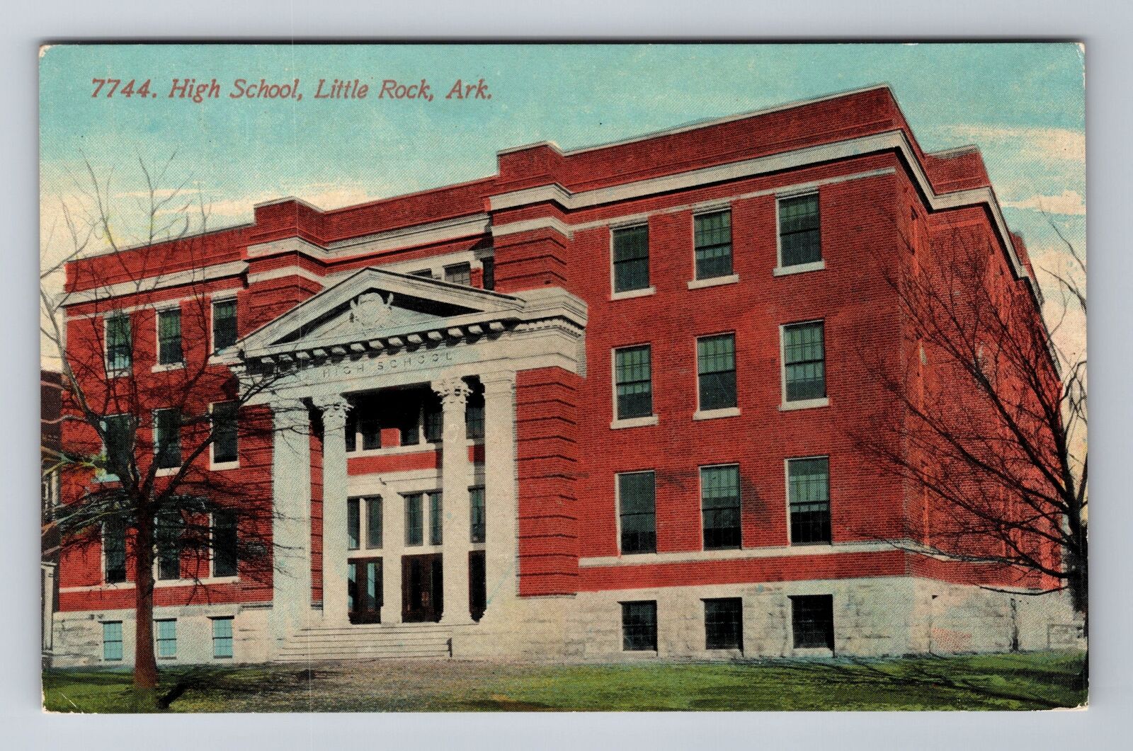 Little Rock AR-Arkansas, High School Building, Antique Vintage Souvenir Postcard