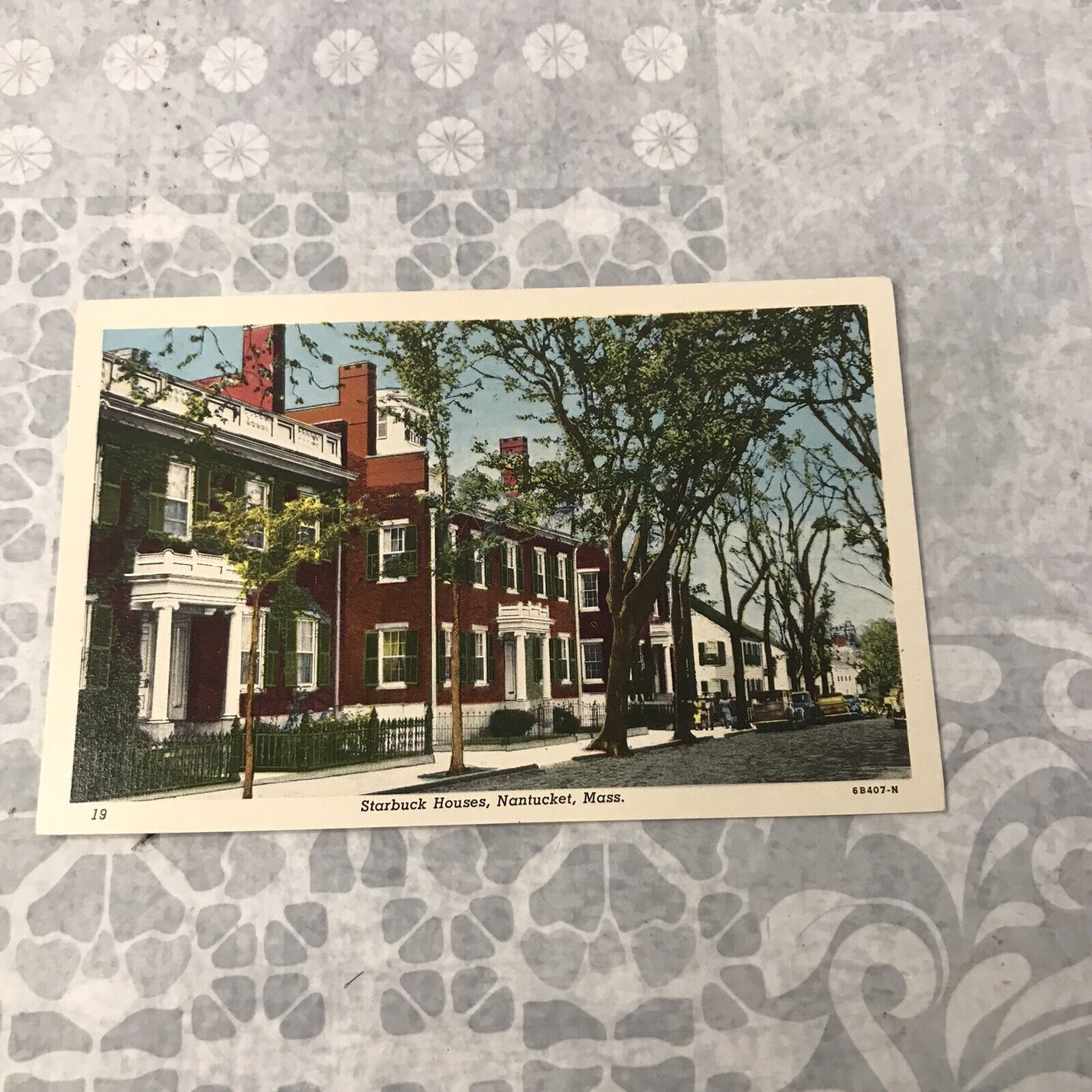 Starbuck Houses Nantucket Massachusetts 1952 Chrome Vintage Postcard Unposted