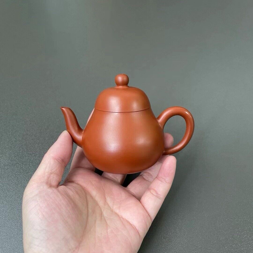 90cc Yixing Zisha Purple Clay ZhuNi Handmade  Small Pear Shaped Teapot