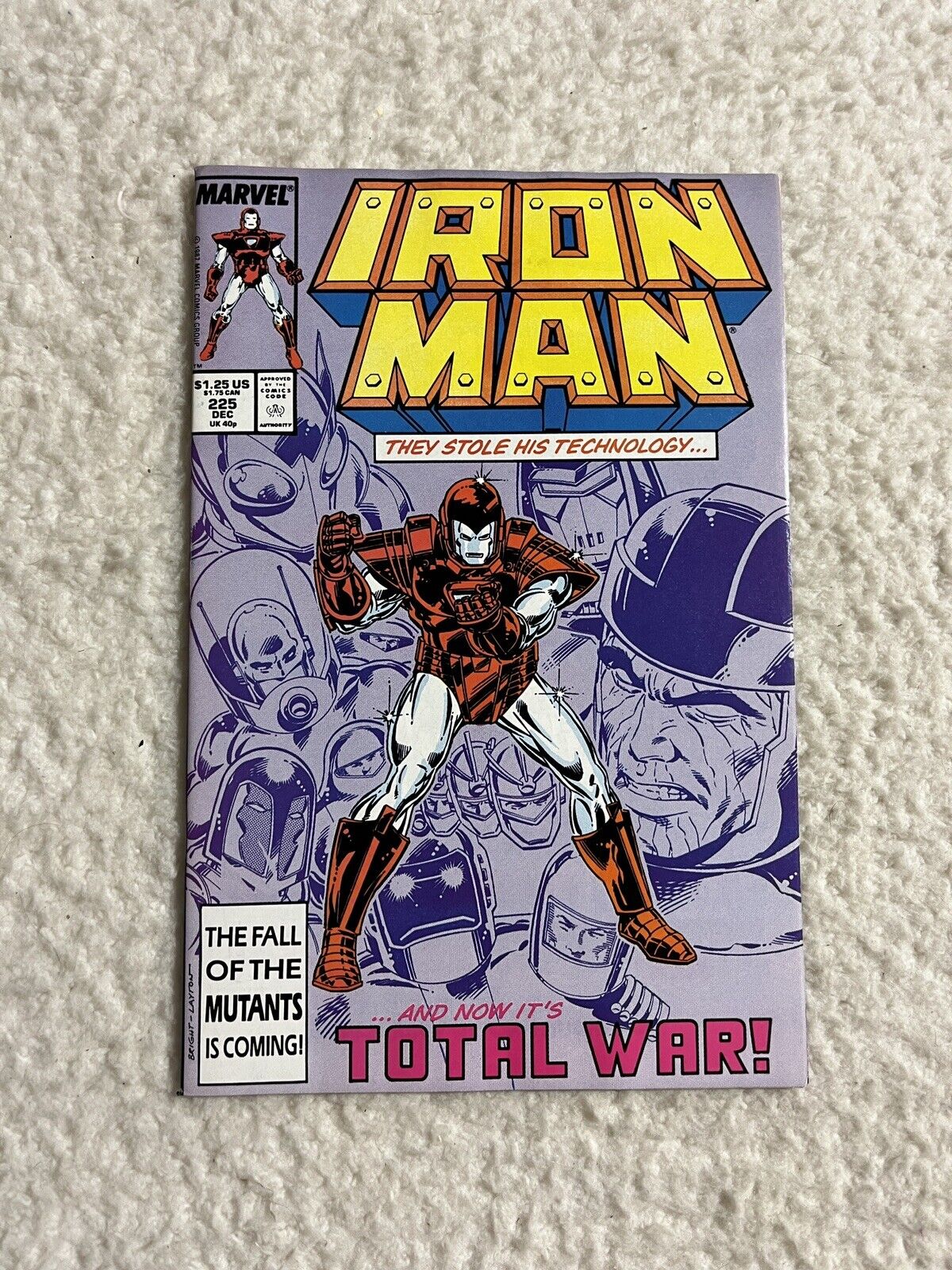 Iron Man #225 First Armor Wars Marvel Comics 1987