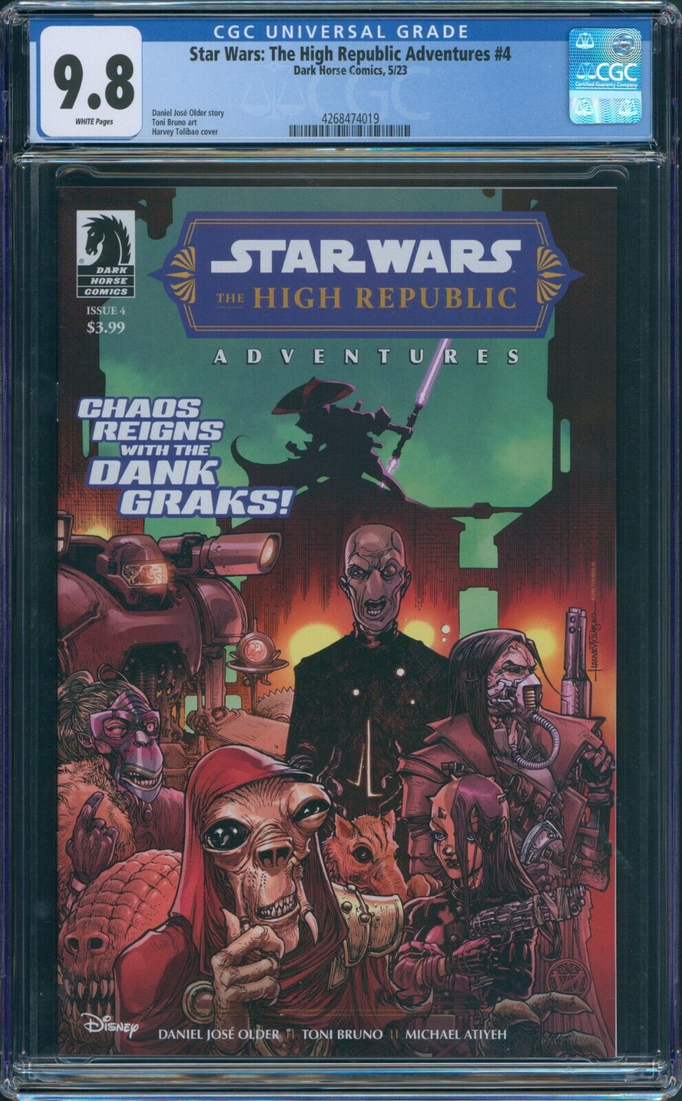 Star Wars The High Republic Adventures #4 CGC 9.8 Cover A Dark Horse Comics 2023
