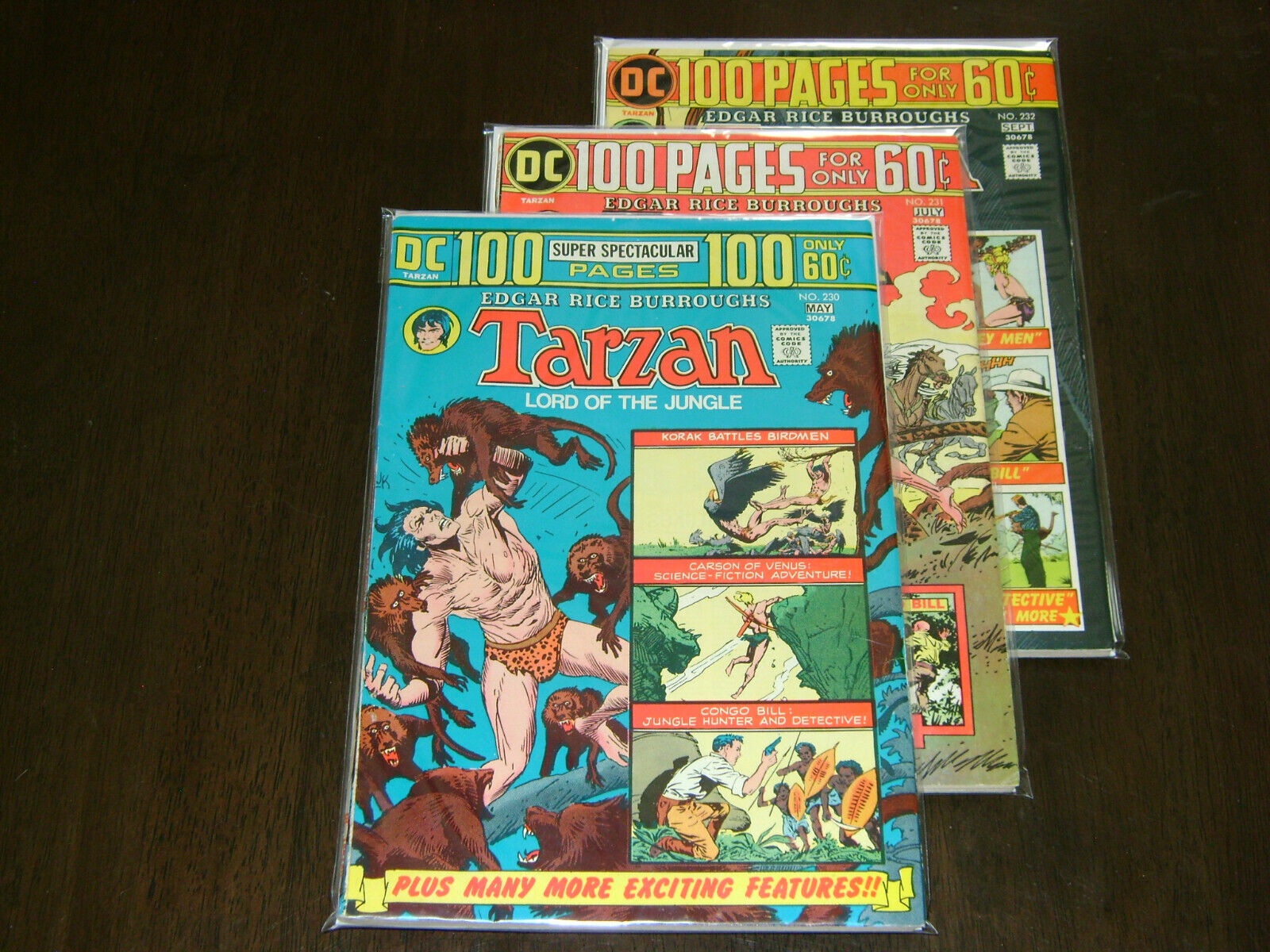 DC TARZAN 230 VF 8.0, 231 F/VF 7.0, 232 VF+ 8.5 100 page Super Spectaculars Lot