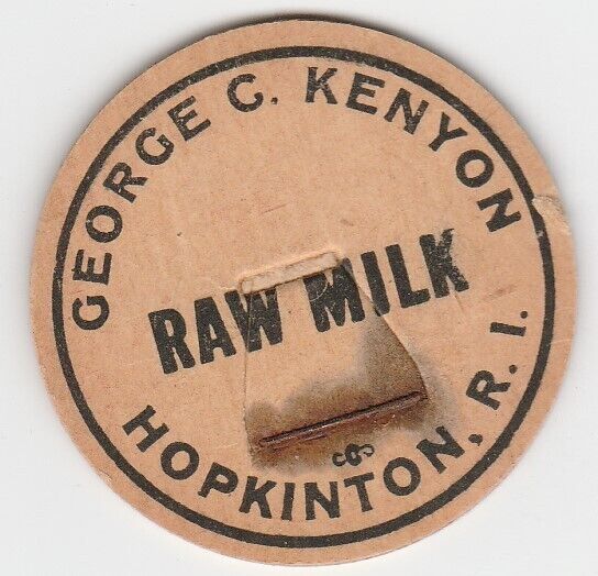 MILK BOTTLE CAP. GEORGE C. KENYON. HOPKINTON, RI. DAIRY
