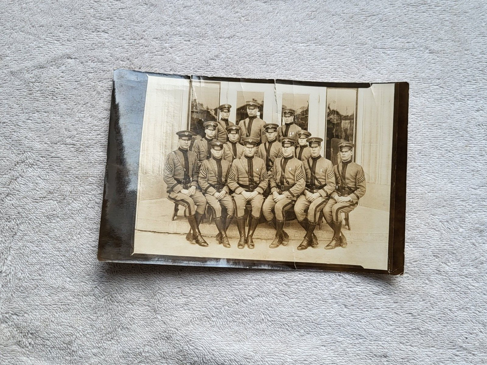 Vintage WW1 Photograph Platoon of Soldiers GUC Some issues see pictures